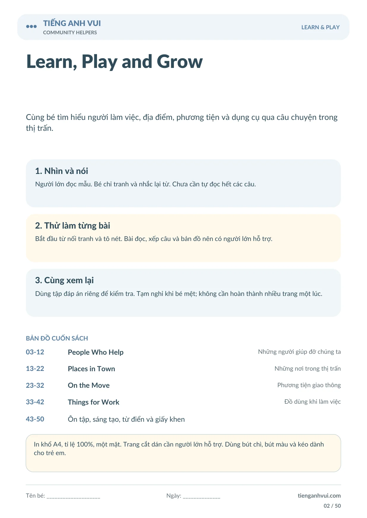 Community Helpers – Nghề Nghiệp Quanh Em - Trang 2
