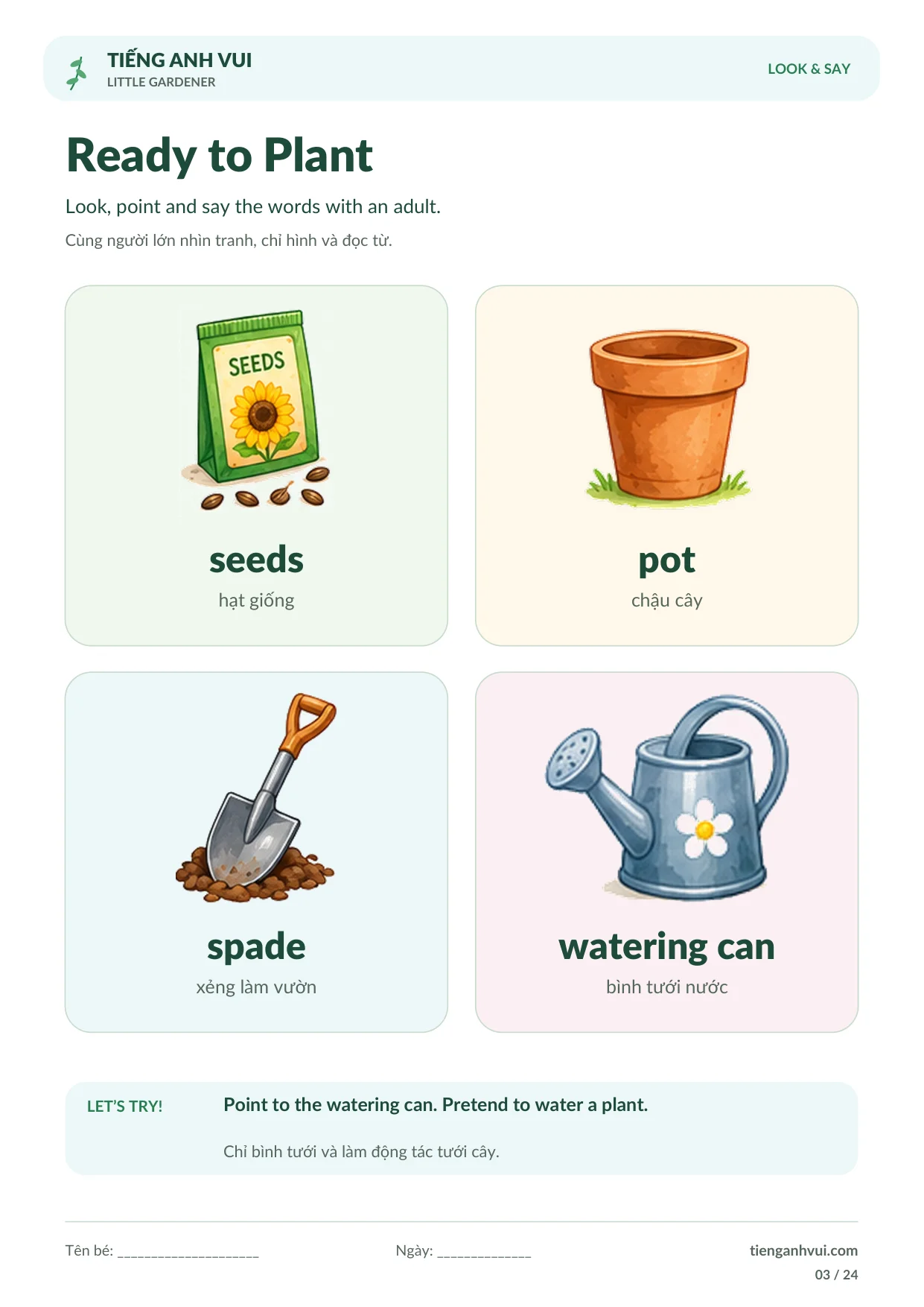 Little Gardener – Bé Làm Vườn - Trang 3